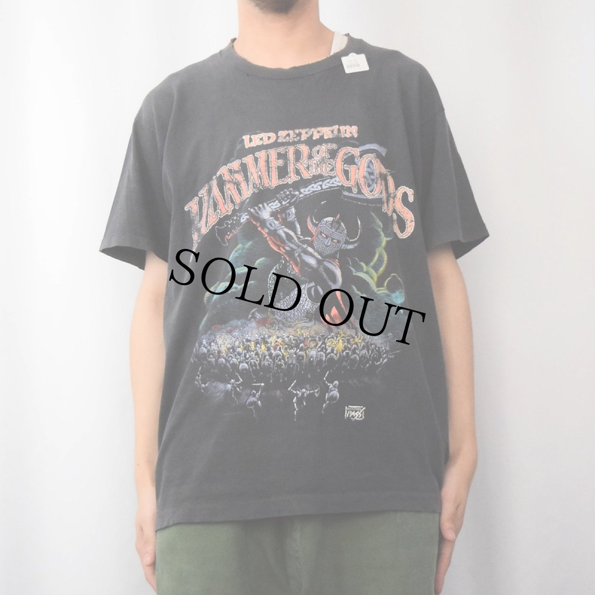 画像3: 90's Led Zeppelin USA製 "HAMMER of the GODS" ロックバンド プリントTシャツ BLACK (3)