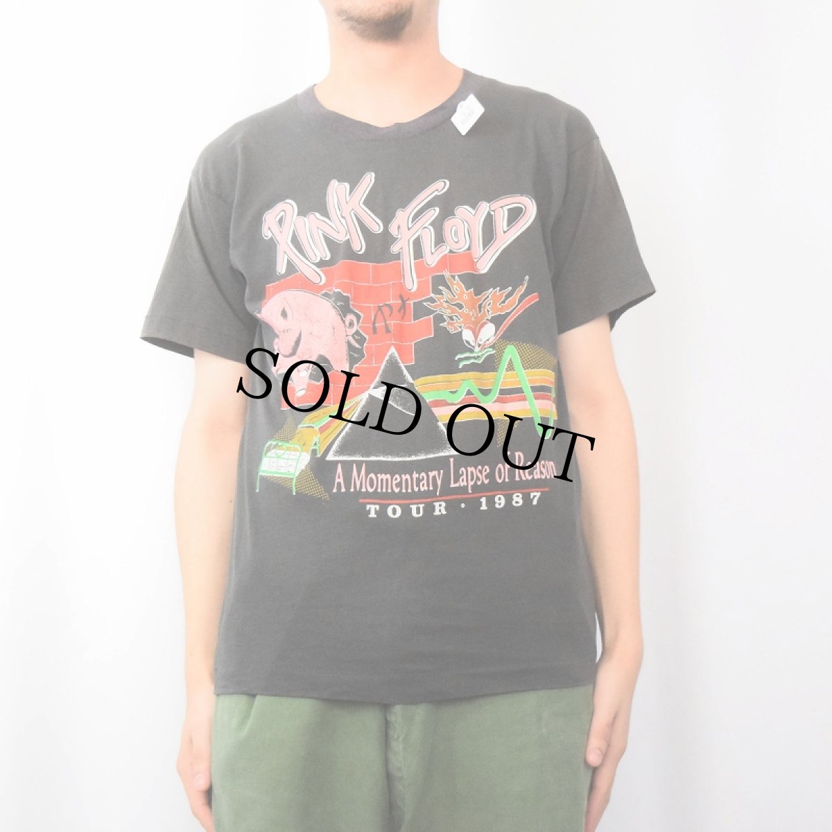 画像3: 80's PINK FLOYD "A momentary lapse of reason" ロックバンドツアープリントTシャツ BLACK (3)