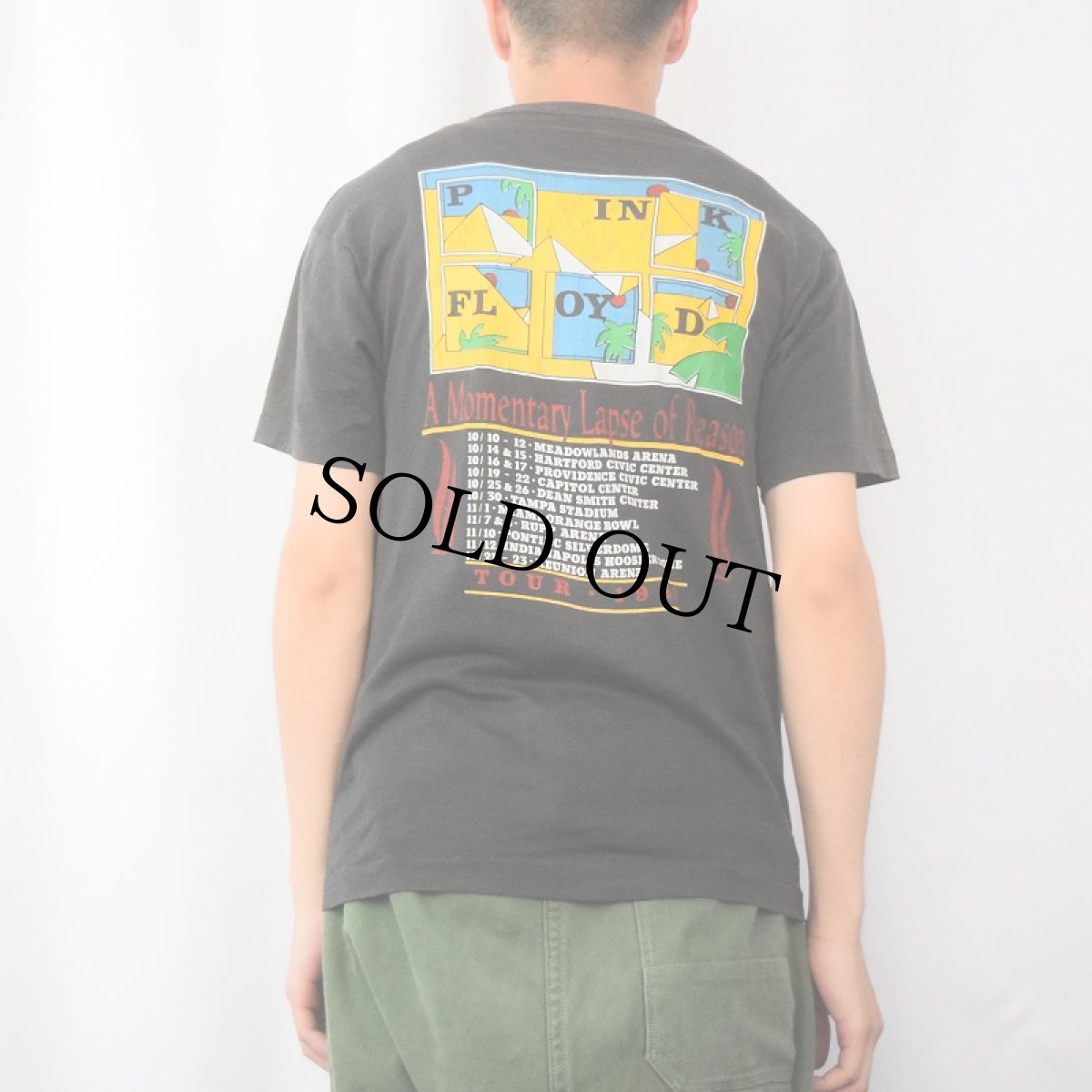 画像4: 80's PINK FLOYD "A momentary lapse of reason" ロックバンドツアープリントTシャツ BLACK (4)