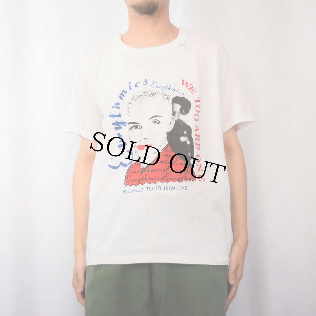 画像2: 80's Eurythmics CANADA製 "WE TOO ARE ONE" ミュージシャン ツアーTシャツ XL (2)