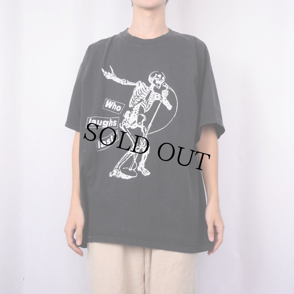 画像2: 90's RAGE AGAINST THE MACHINE "Who laughs last" ロックバンドプリントTシャツ BLACK XL (2)