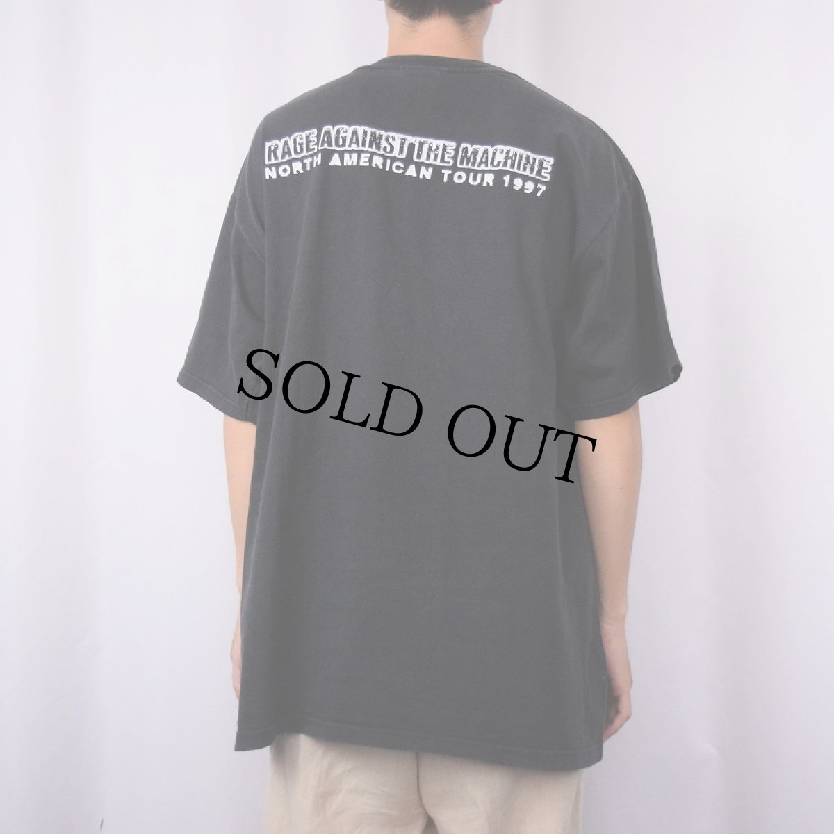 画像3: 90's RAGE AGAINST THE MACHINE "Who laughs last" ロックバンドプリントTシャツ BLACK XL (3)