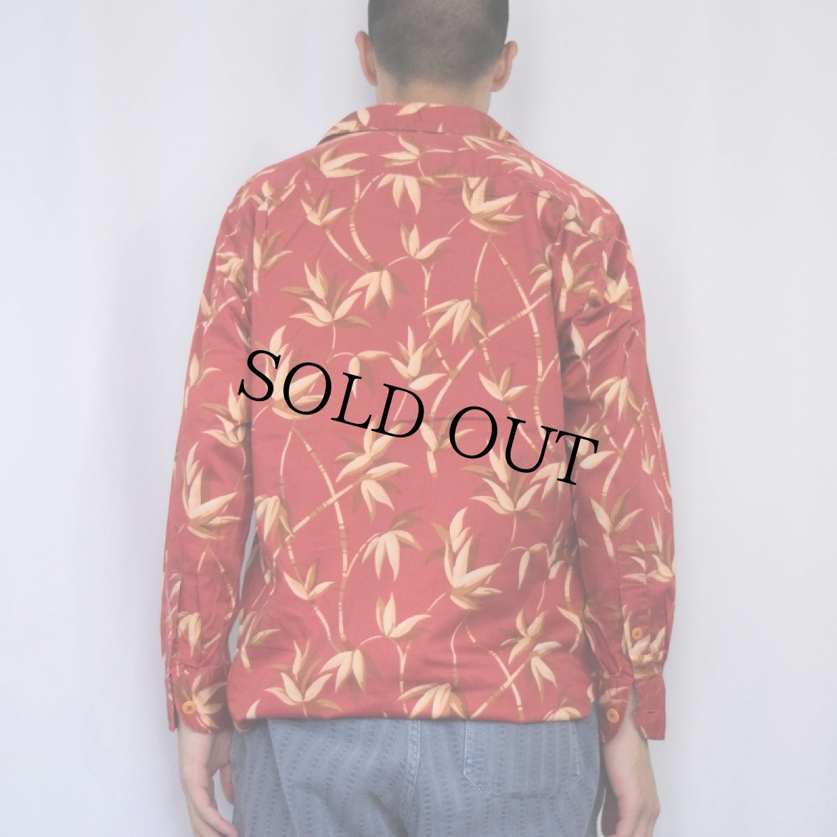 画像3: 80〜90's Ralph Lauren POLO COUNTRY バンブー柄 オープンカラーコットンシャツ S (3)