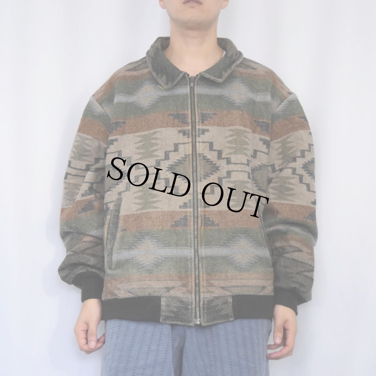 画像2: 90's PENDLETON USA製 ネイティブ柄 ウールジャケット XXL (2)