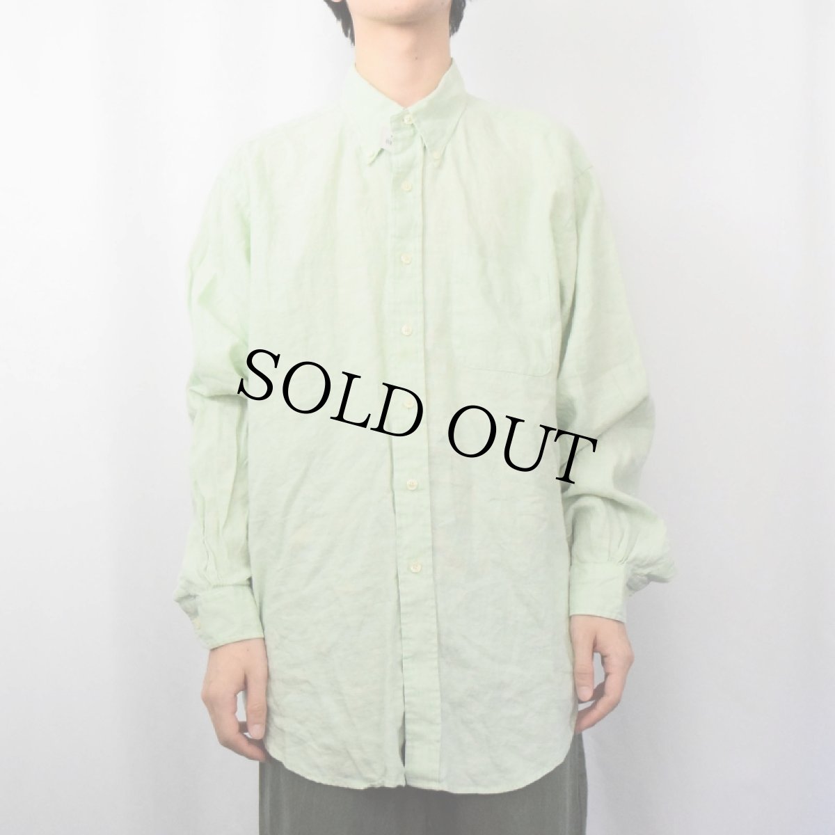 画像2: Brooks Brothers リネンボタンダウンシャツ XL (2)