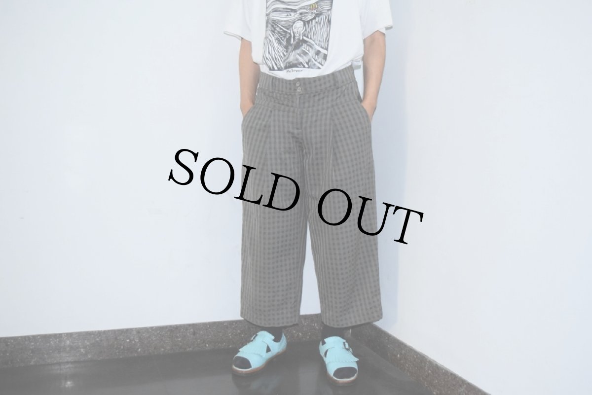 画像3: 80〜90's EURO チェック柄 クロップドパンツ W35 (3)