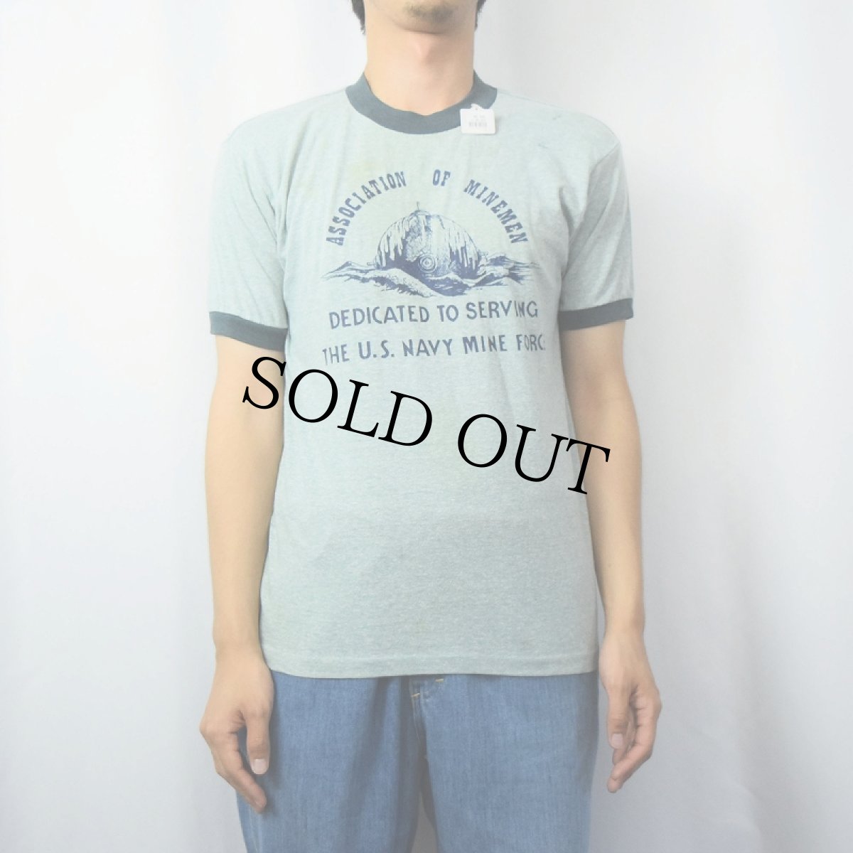 画像2: 【SALE】 80's ASSOCIATION OF MINEMEN プリント リンガーTシャツ (2)