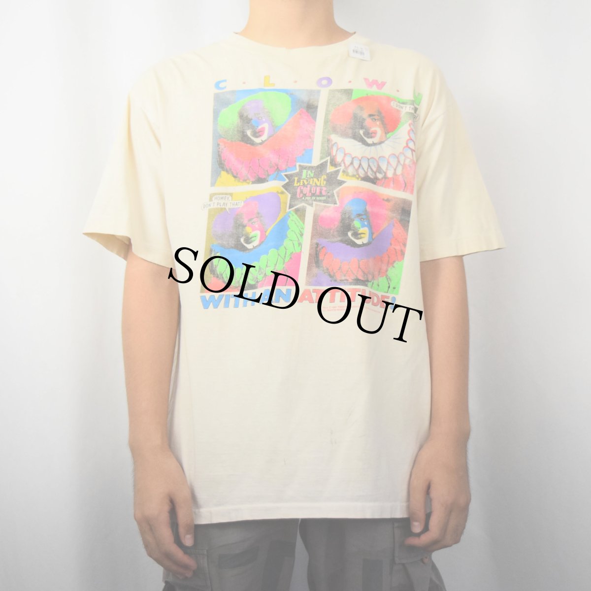 画像2: 90's In Living Color USA製 "CLOWN" TV番組 プリントTシャツ L (2)
