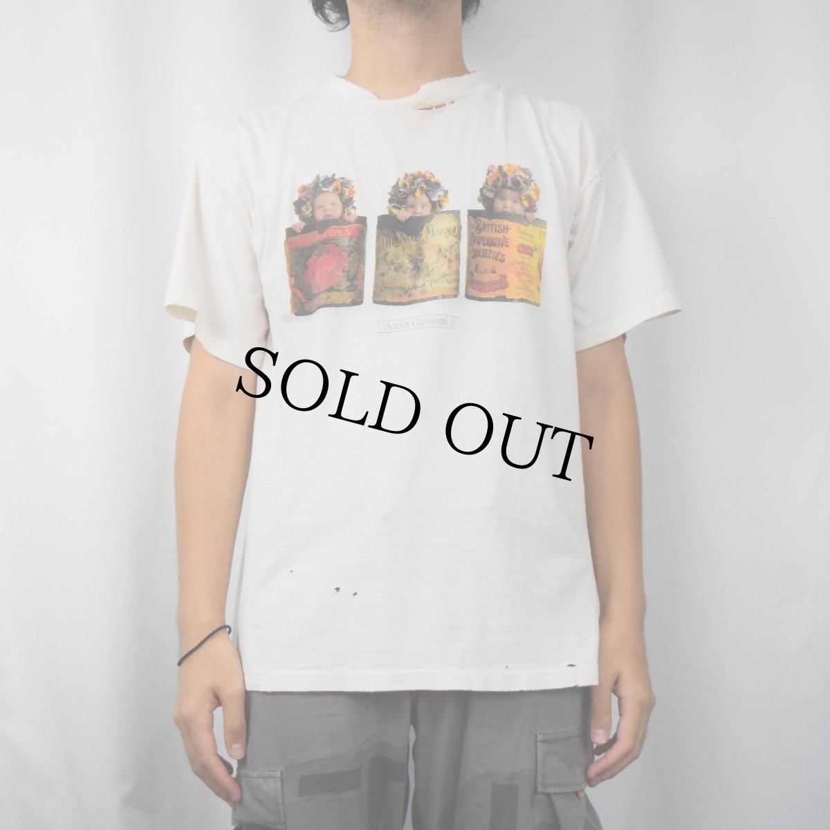 画像2: 90's ANNE GEDDES 赤ちゃんフォトアートプリントTシャツ L (2)