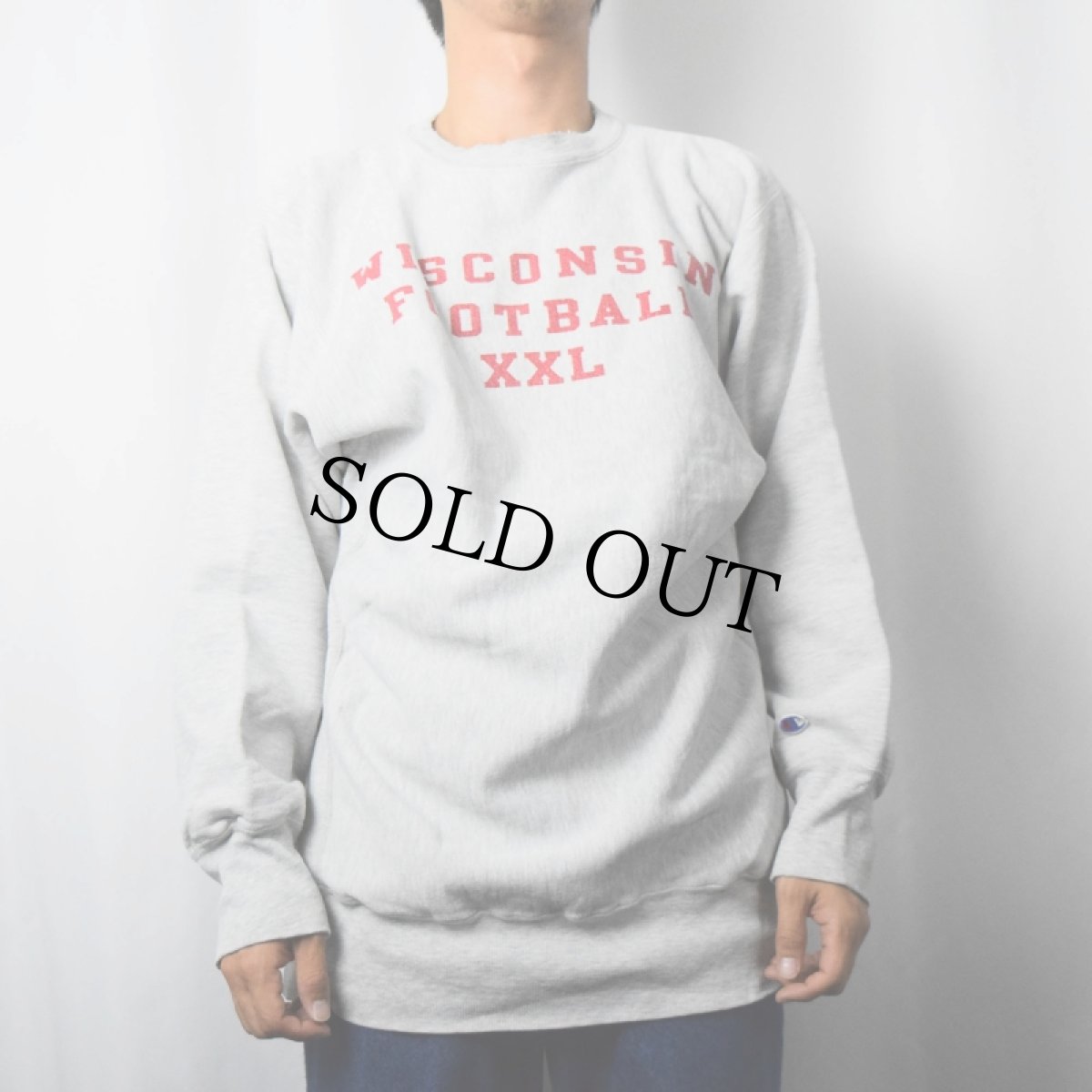 画像2: 90's Champion REVERSE WEAVE USA製 "WISCONSIN FOOTBALL" 染み込みプリントスウェット XXL (2)