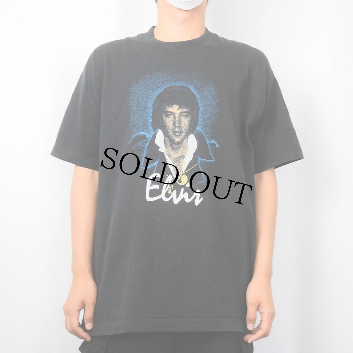 画像2: 90's Elvis Presley USA製 ミュージシャンプリントTシャツ BLACK (2)