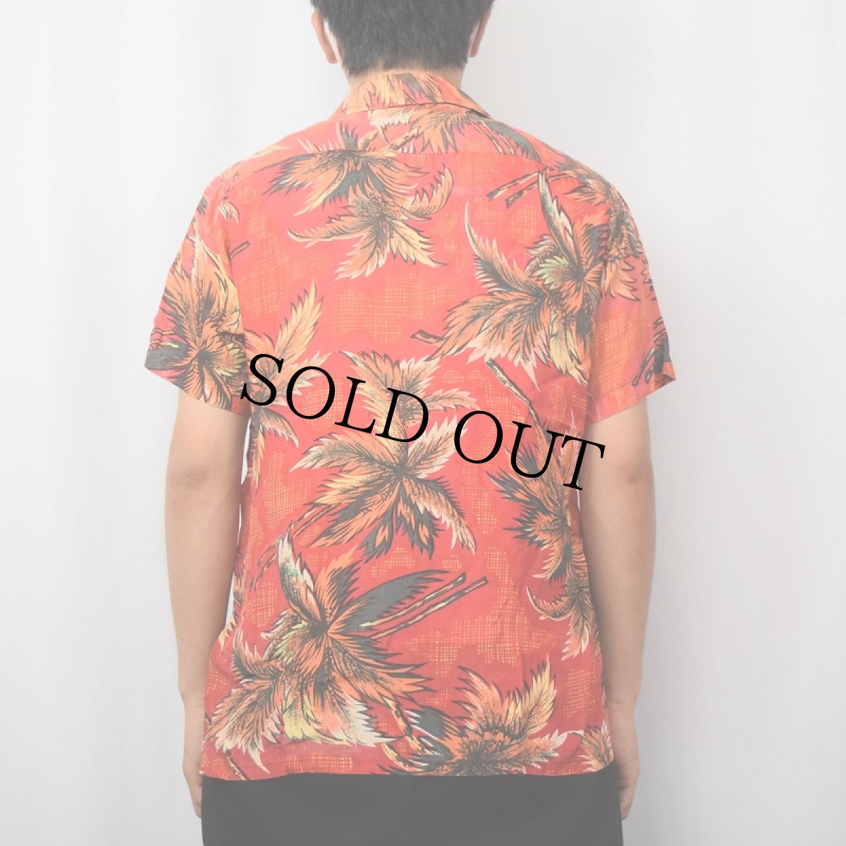画像3: 70's ヤシの木柄 レーヨンハワイアンシャツ M (3)