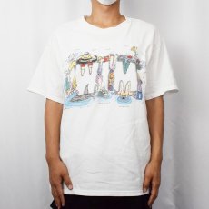 画像2: スイミングイラスト プリントTシャツ L (2)