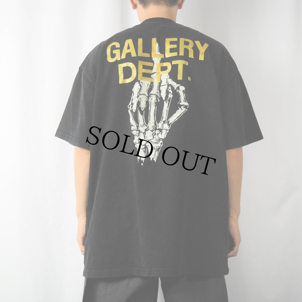 画像3: GALLERY DEPT. Fashion Victim USA製 スカル ミドルフィンガー プリントTシャツ BLACK L (3)