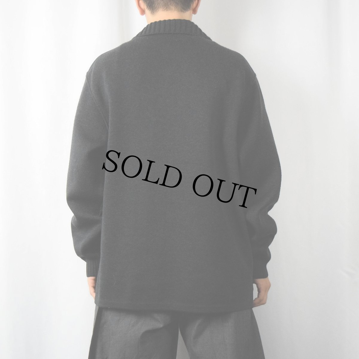 画像3: 80's Burberrys メリノウール×アクリル ニット切り替えジャケット size6 (3)