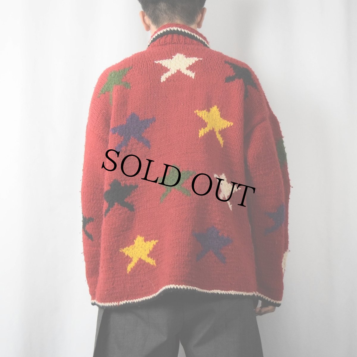 画像4: OTAVALO NATIVE AMERICAN ECUADOR製 星柄 ウールニットジャケット (4)