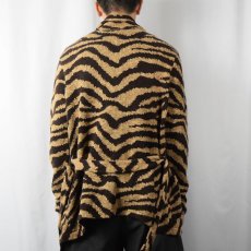画像3: LAUREN RALPH LAUREN ゼブラ柄 ショールカラー リネン×コットン ニットガウン M (3)