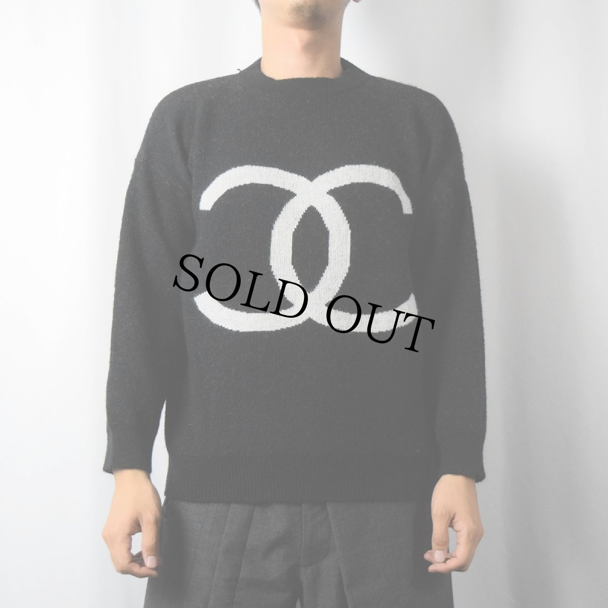 画像2: 70's CHANEL ニットセーター BLACK (2)