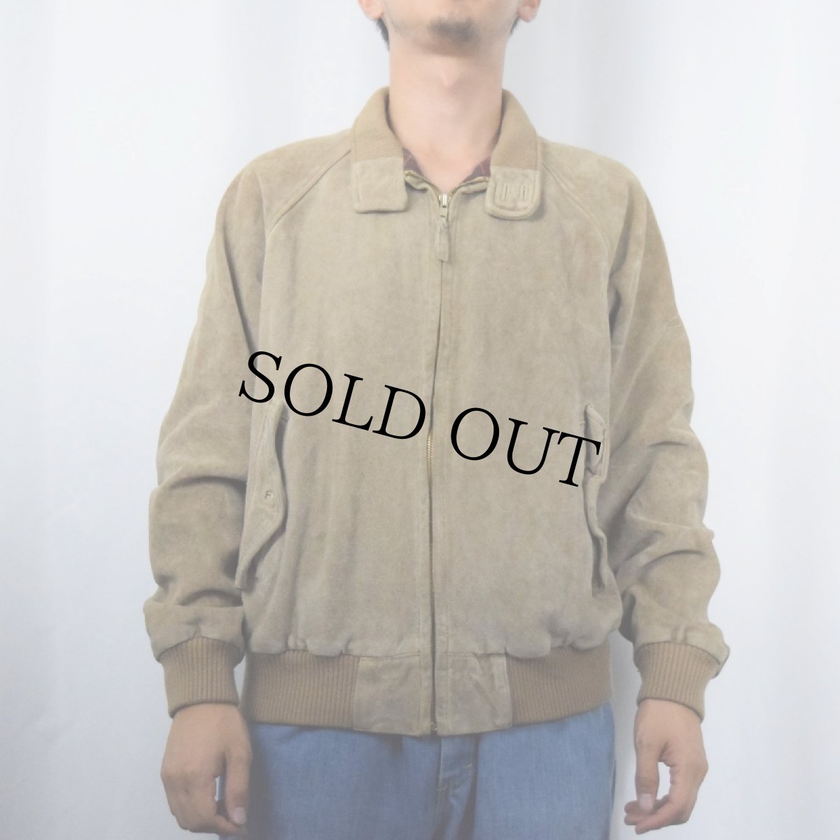 画像2: 90's POLO Ralph Lauren "G-9 TYPE" スエードレザージャケット L (2)