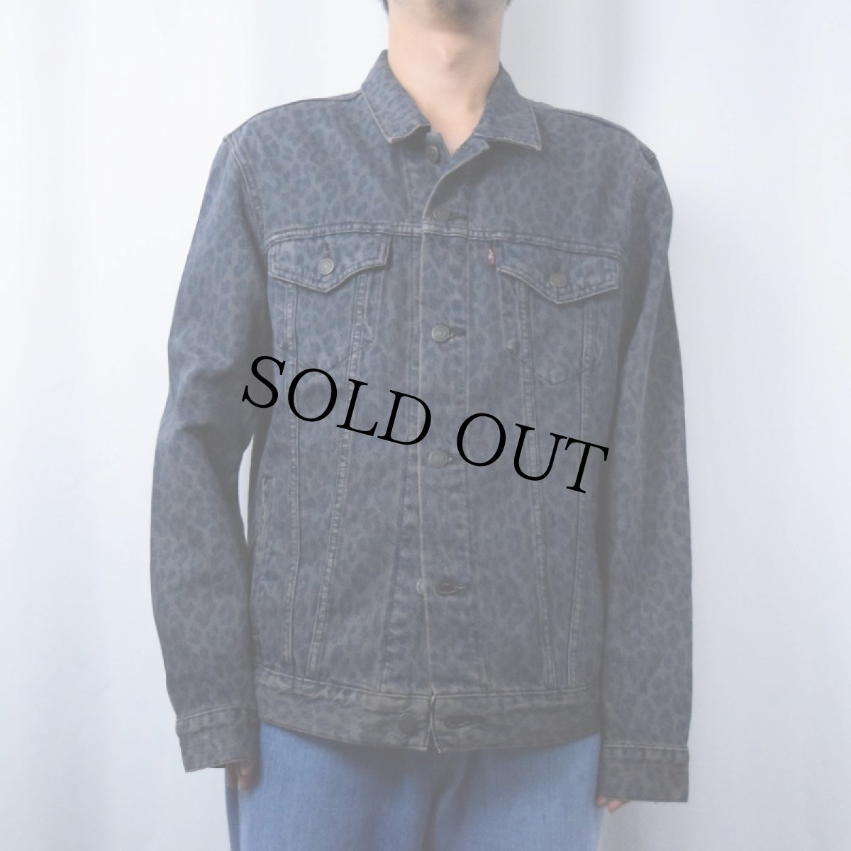 画像2: Levi's レオパード柄 デニムジャケット L (2)