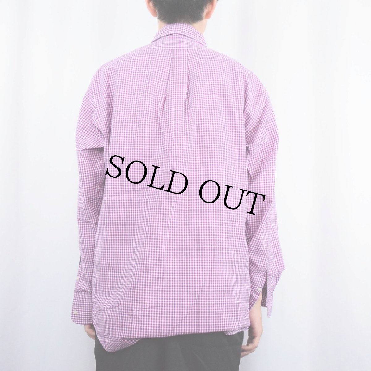 画像3: Ralph Lauren "CUSTOM FIT" ギンガムチェック柄 コットンボタンダウンシャツ M (3)