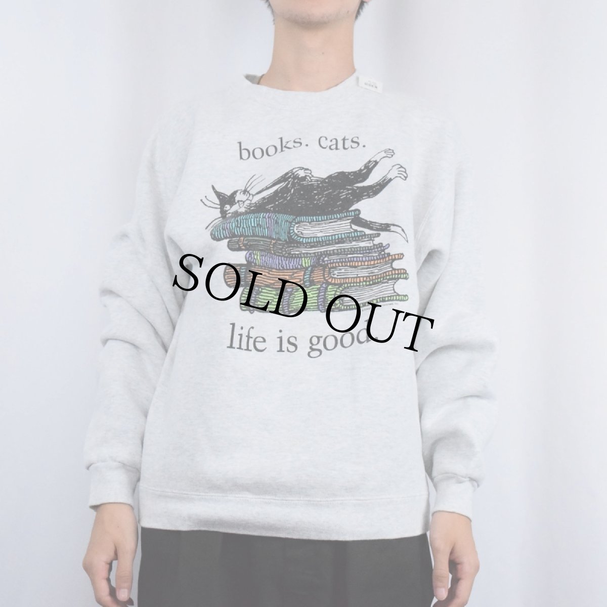 画像2: Edward Gorey "books.cats." イラストプリントスウェット (2)