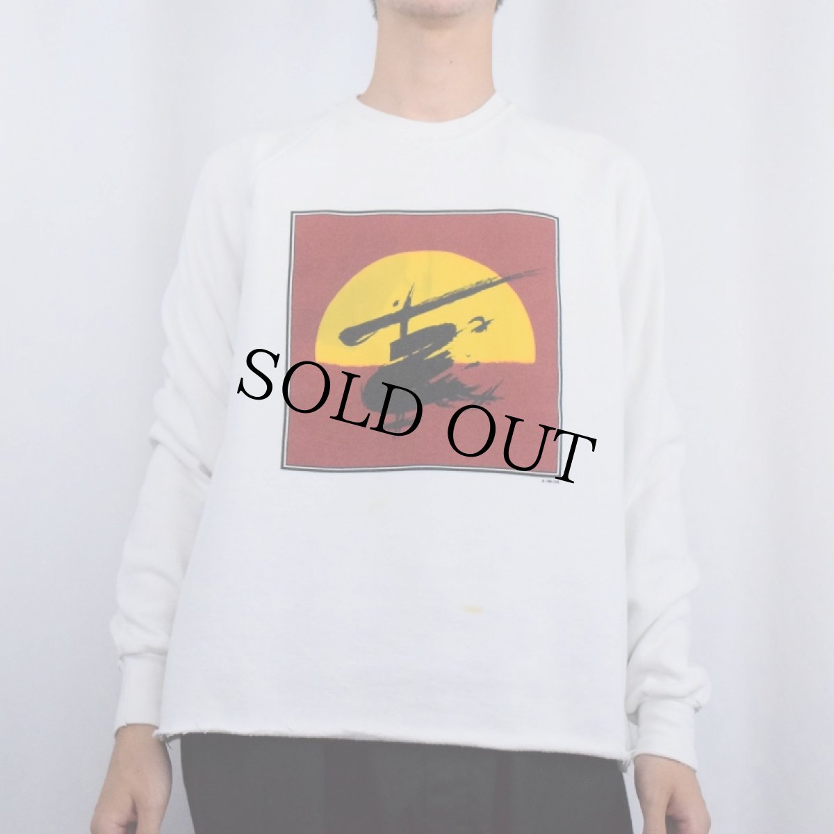 画像2: 80's USA製 Miss Saigon Broadway ミュージカルプリント カットオフスウェット XL (2)