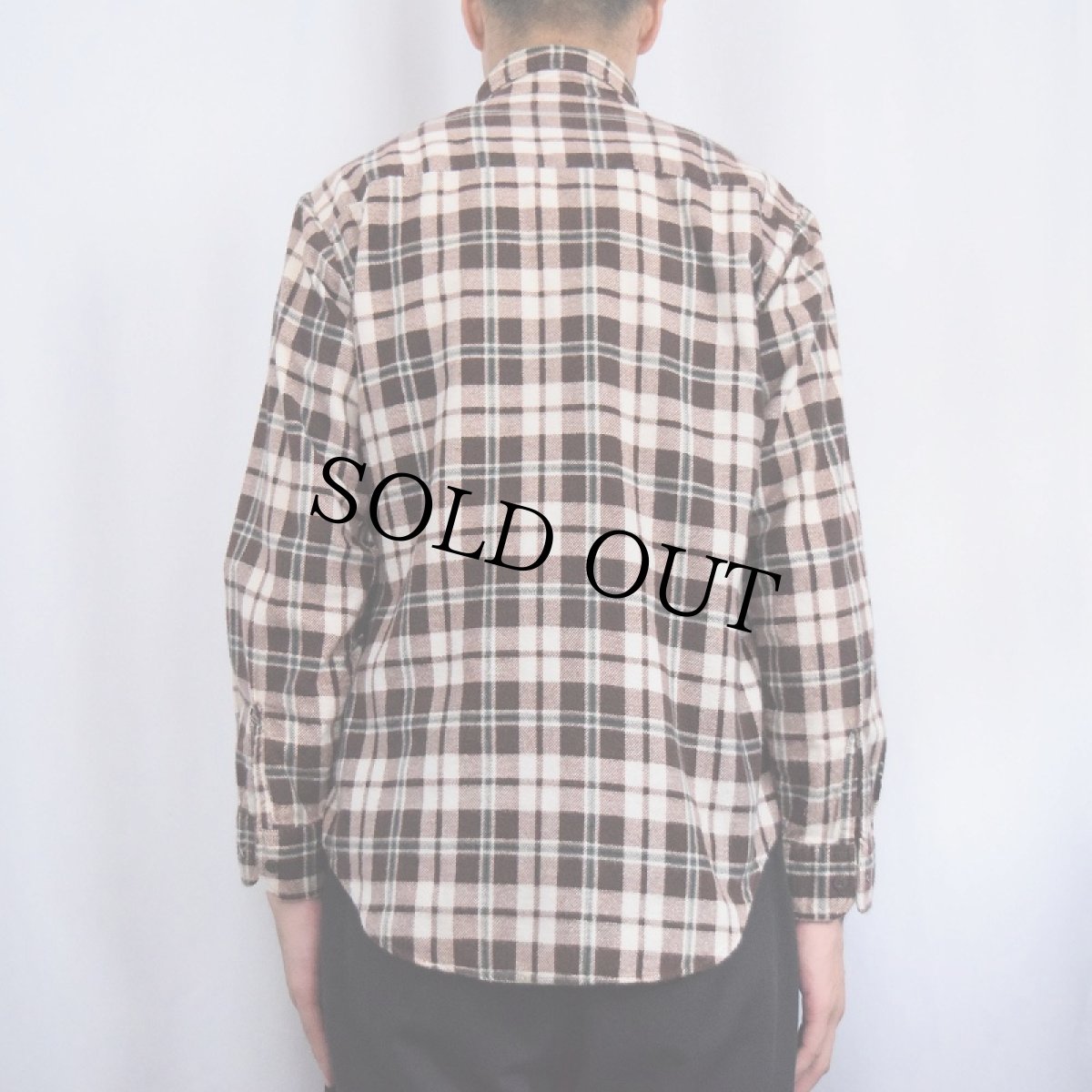 画像3: ~80s JC Penney チェック柄 プリントネルシャツ M (3)