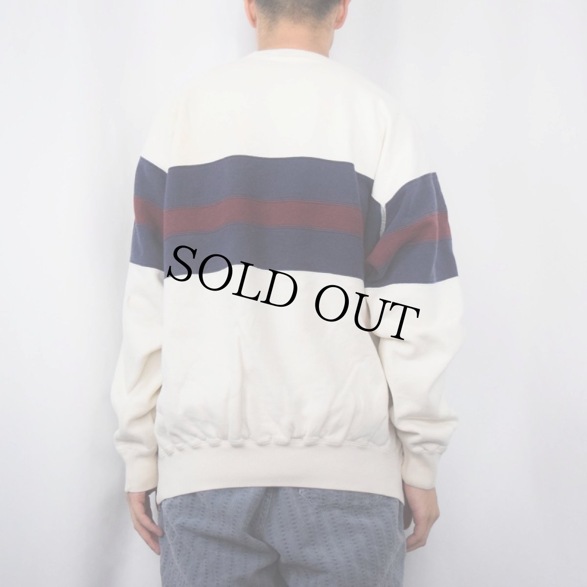 画像3: 90's POLO Ralph Lauren ポリスバッジ ボーダー柄スウェット XL (3)