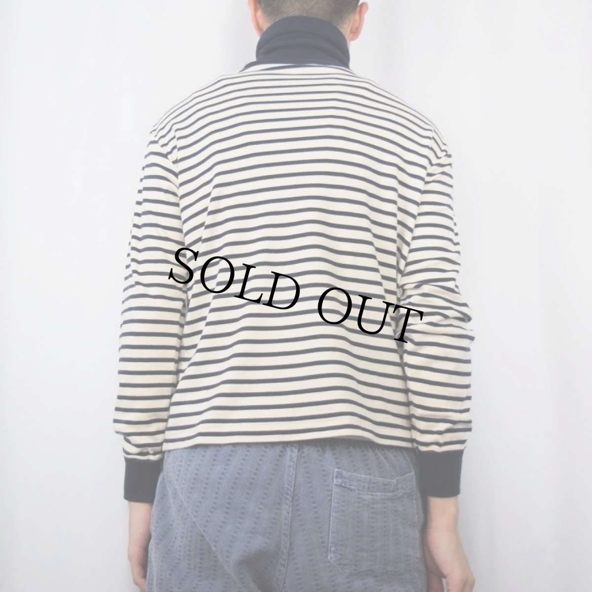 画像3: 90's POLO SPORT Ralph Lauren ボーダー柄 タートルネックロンT M (3)