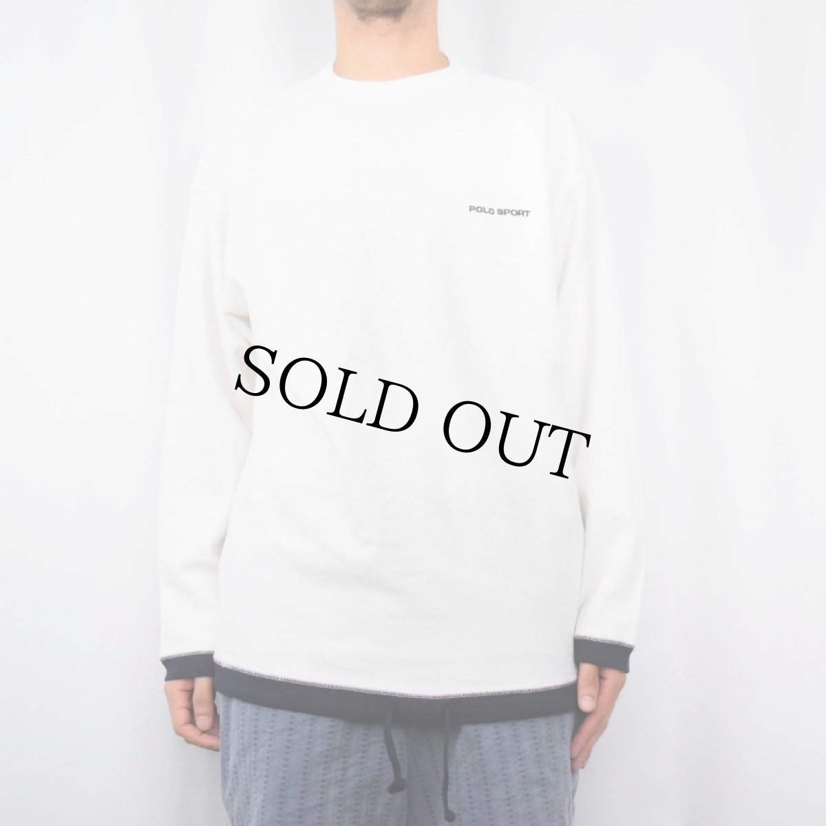 画像2: 90's POLO SPORT Ralph Lauren CANADA製 鹿の子 フットボールロンT M (2)