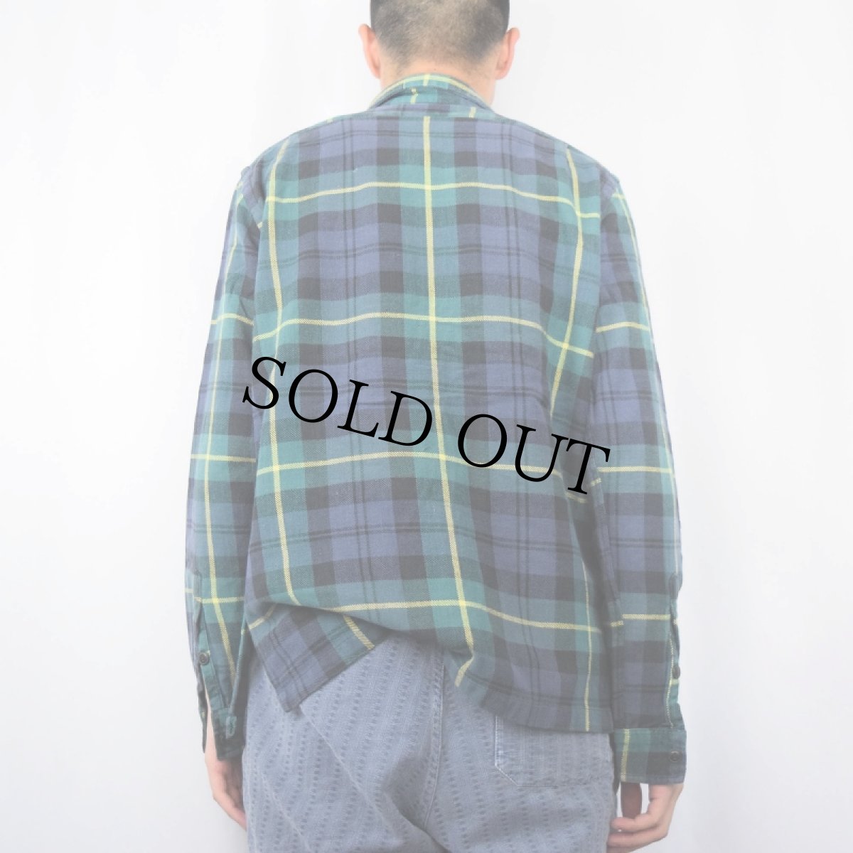 画像3: 90's POLO SPORT Ralph Lauren チェック柄 オープンカラー ライトネルシャツ M (3)