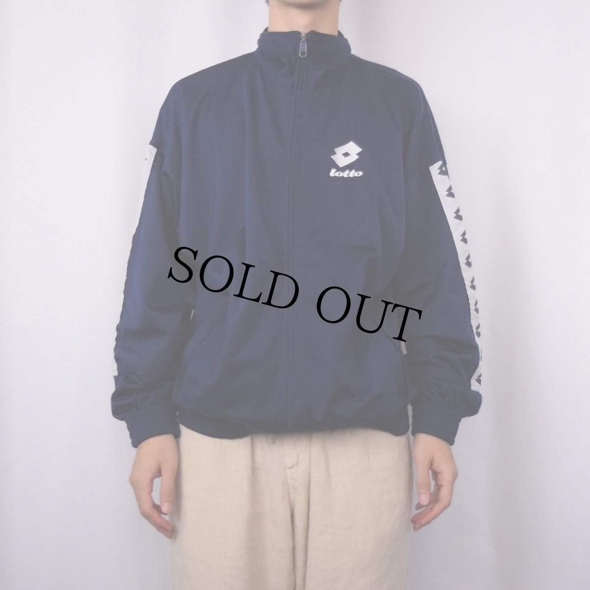 画像2: 【SALE】 Lotto ロゴ刺繍 サイドライントラックジャケット S (2)