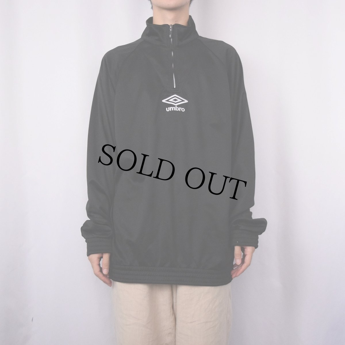 画像2: UMBRO ハーフジップ トラックジャケット BLACK XXL (2)