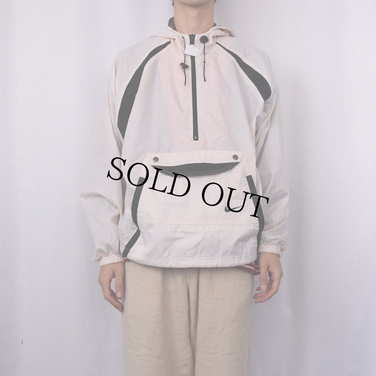 画像2: 90's NIKE 切り替えデザイン ナイロンアノラックパーカー XL (2)