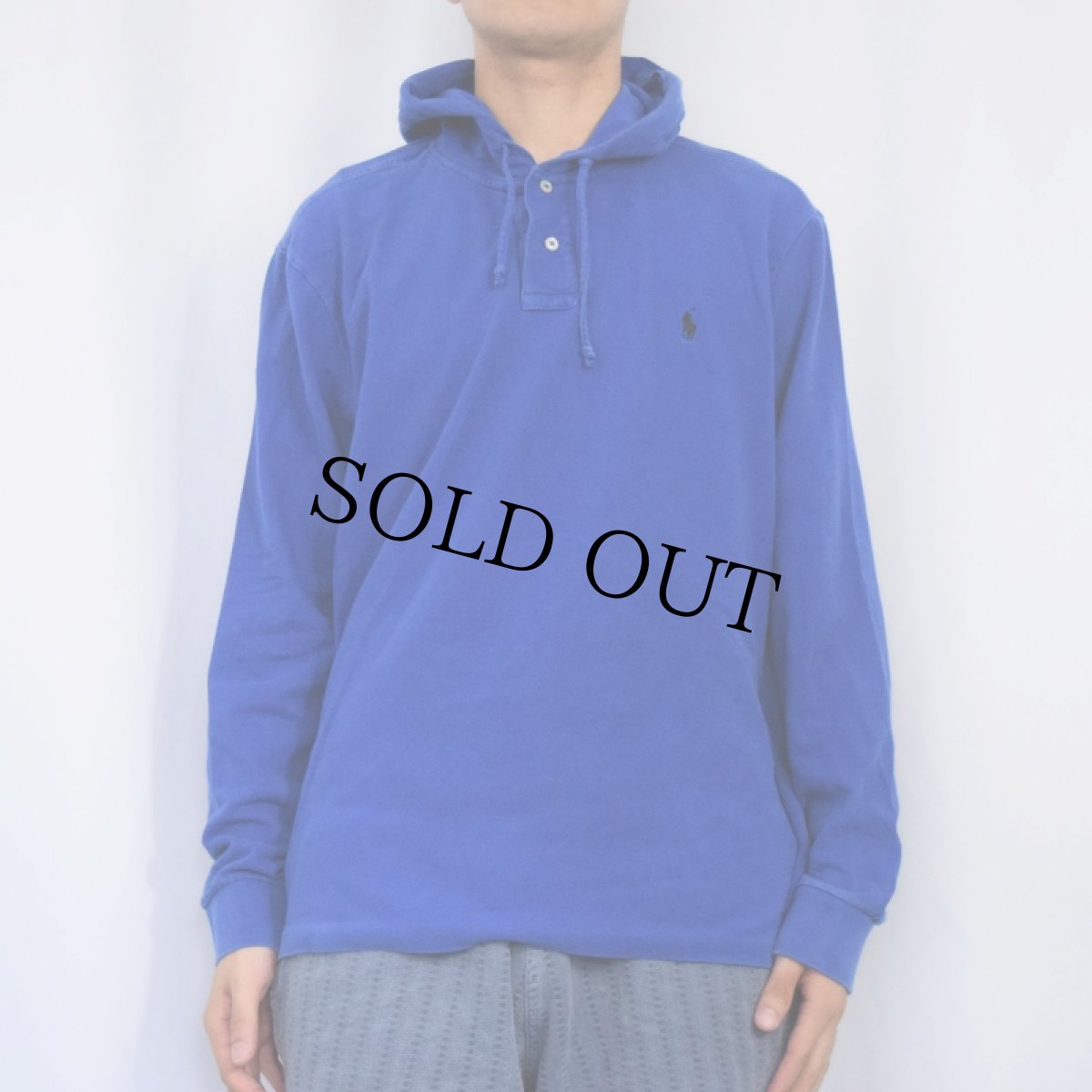 画像2: 【SALE】 POLO Ralph Luren ロゴ刺繍 ヘンリーネック サーマルパーカー XL (2)