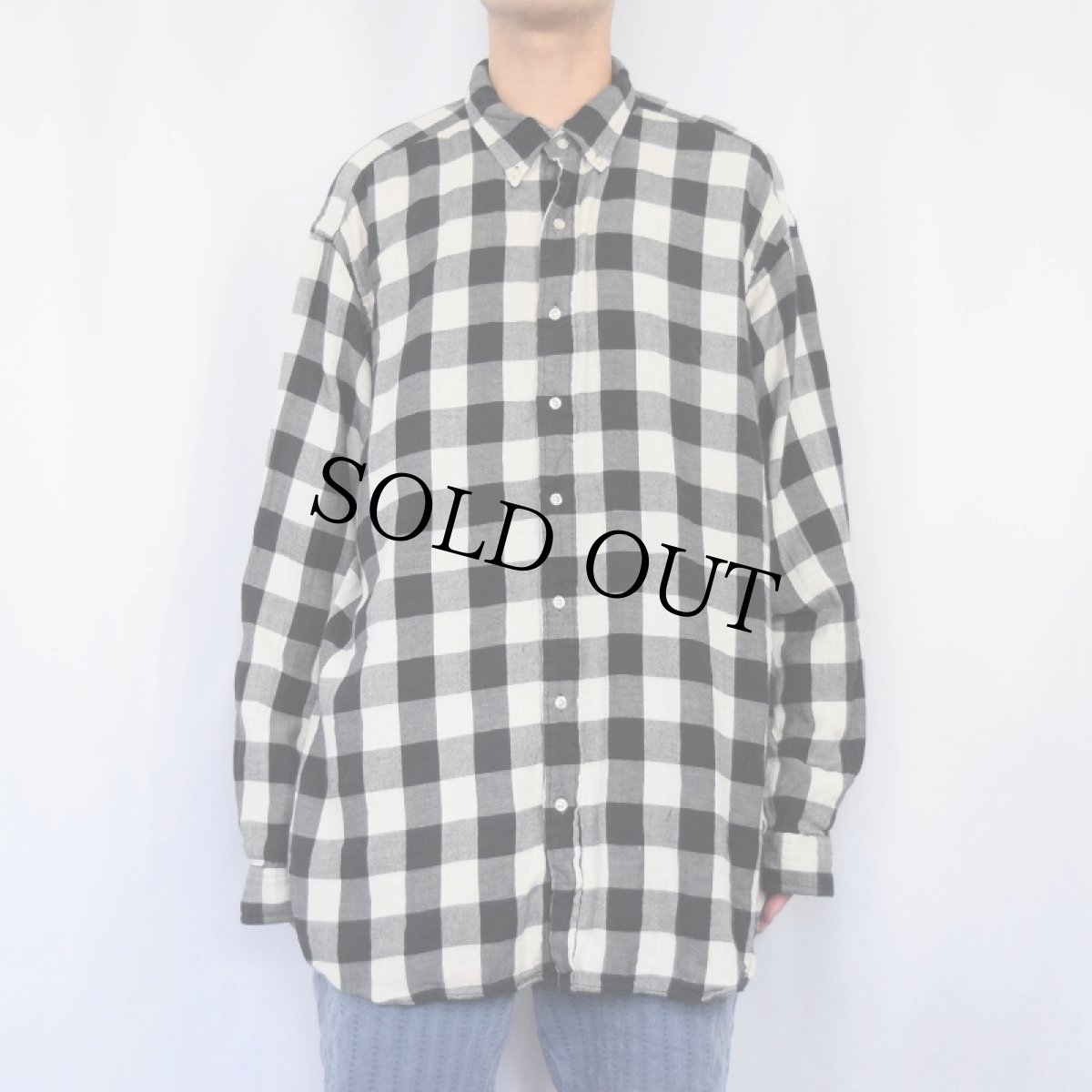 画像2: Ralph Lauren バッファローチェック柄 コットンガーゼ ボタンダウンシャツ 3XB (2)