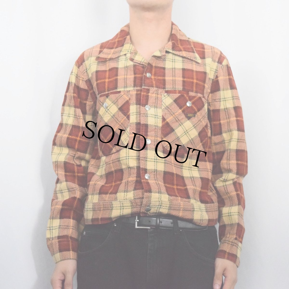 画像2: 70〜80's Lee × WEST CAL. 45 USA製 チェック柄 コーデュロイジャケット (2)