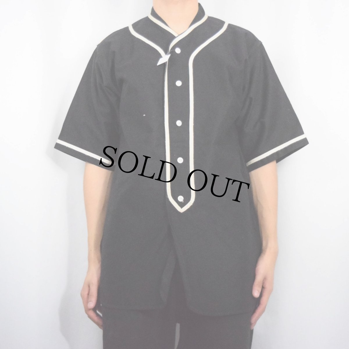 画像2: 40~50's WILTON ATHLETIC WEAR "TRISCO MILLERS" ベースボールシャツ BLACK (2)