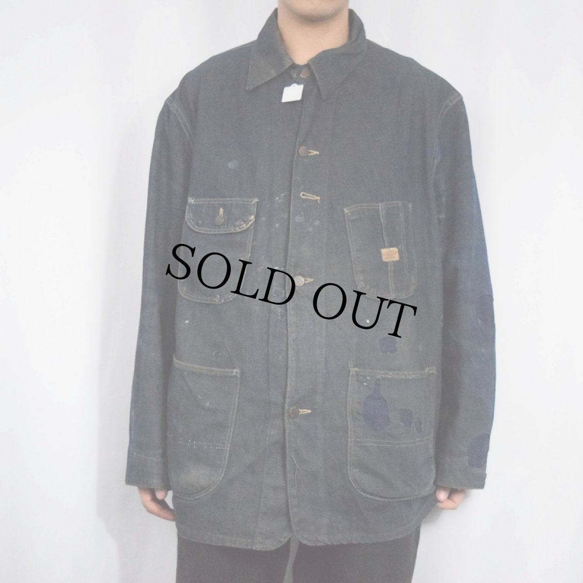 画像2: 40〜50's FULL CUP デニムカバーオール (2)