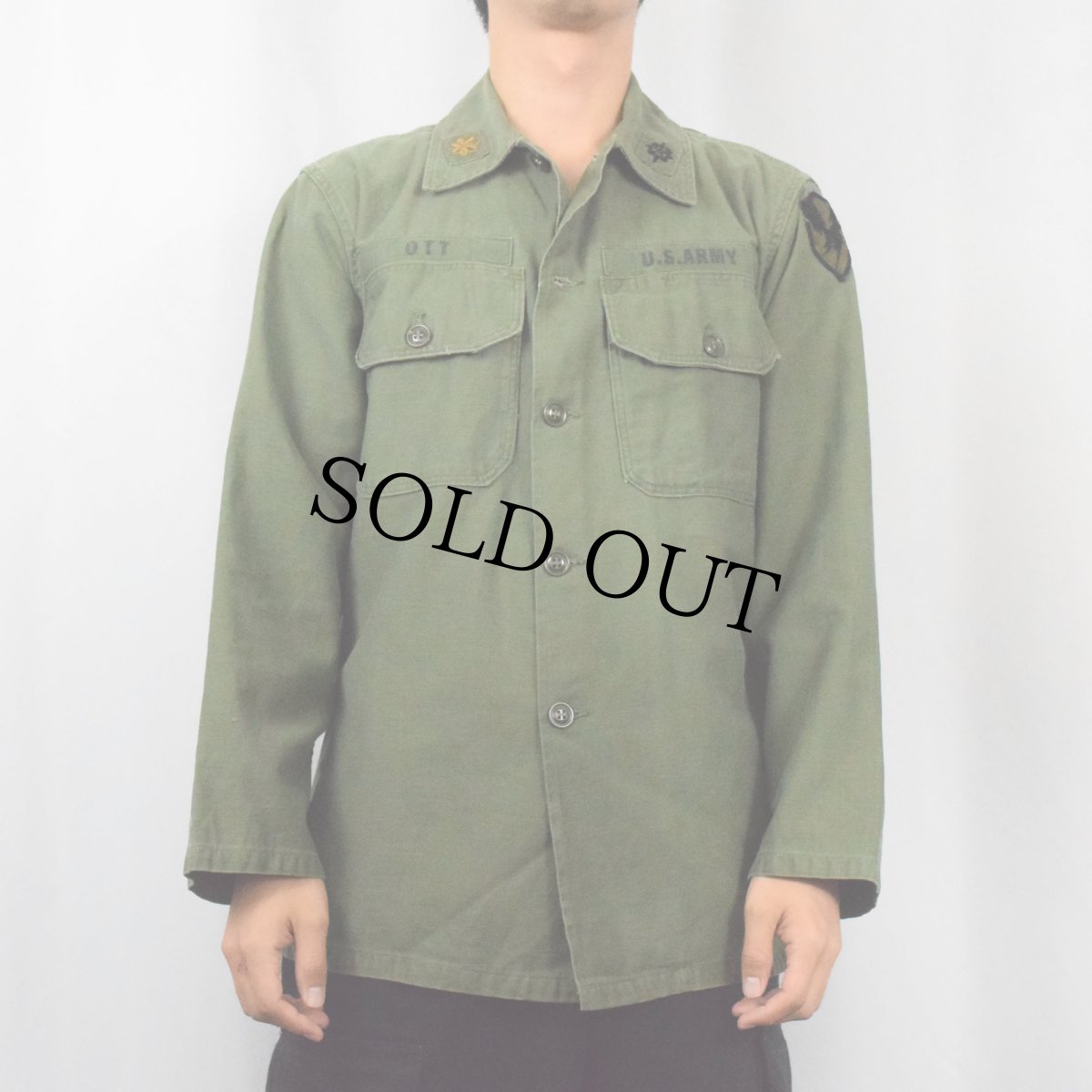 画像2: 60's U.S.ARMY ユーティリティシャツ 3rd 15 1/2×33 (2)
