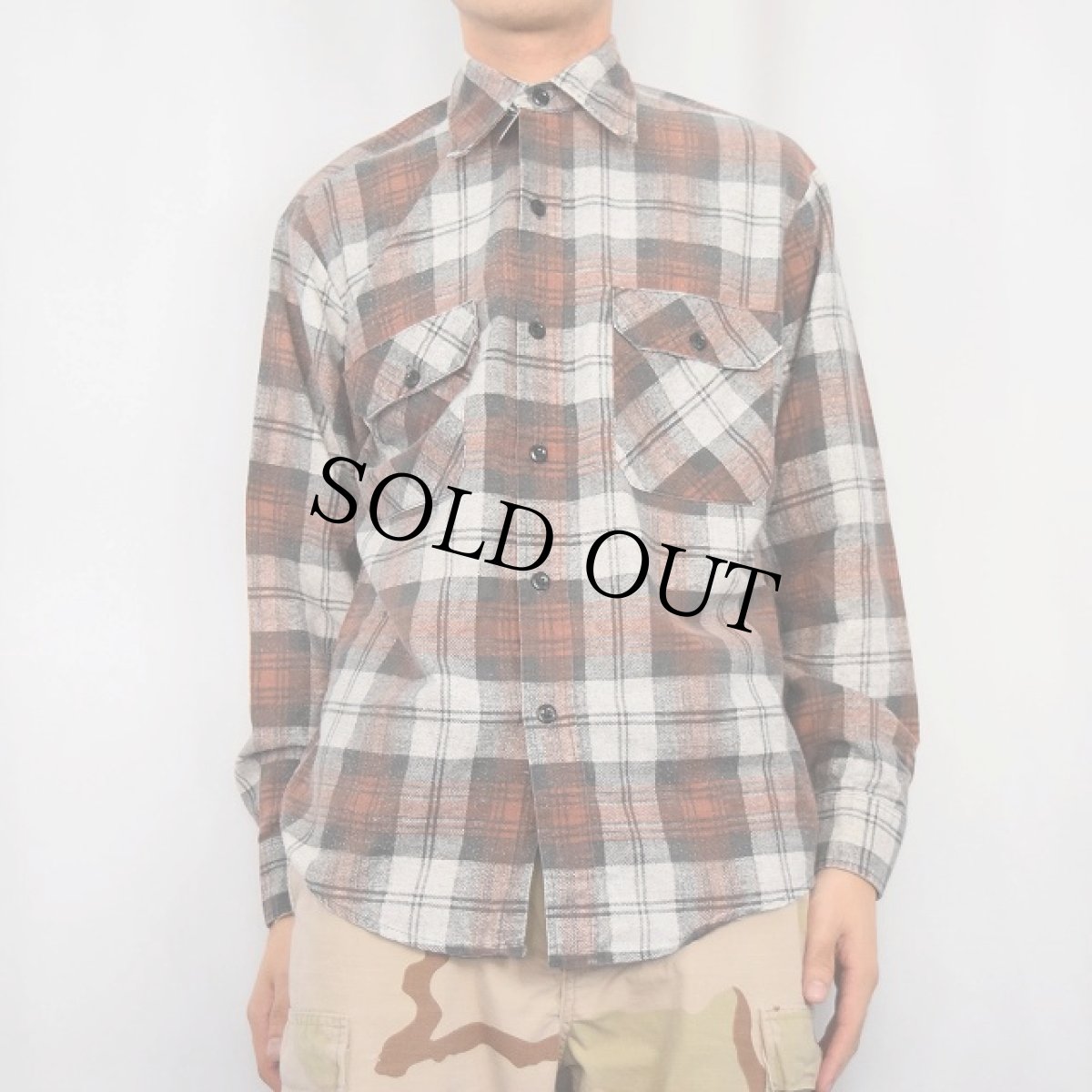 画像2: 〜80's チェック柄 プリントネルシャツ (2)