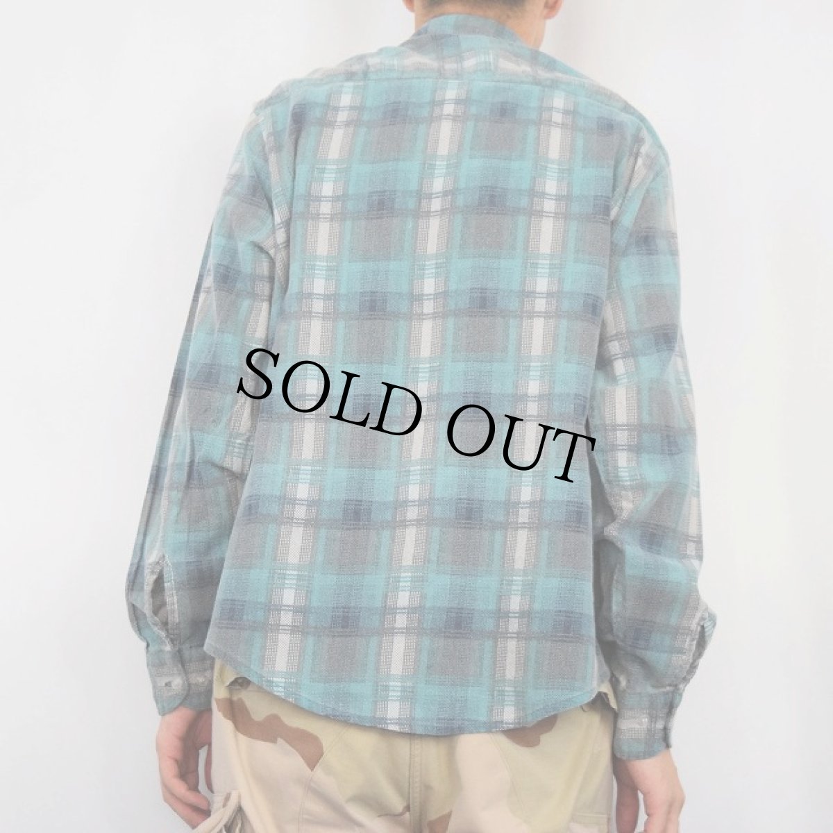 画像3: 80〜90's WOODLAND オンブレーチェック柄 プリントネルシャツ XL (3)