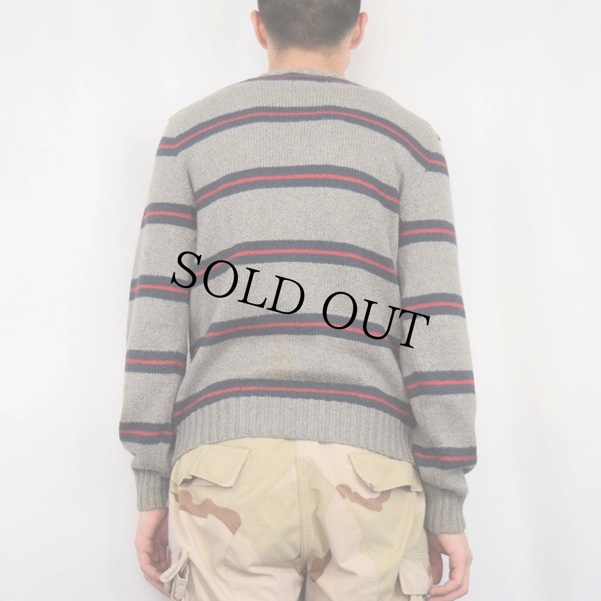 画像3: POLO Ralph Lauren ボーダー柄 コットンニットセーター S (3)