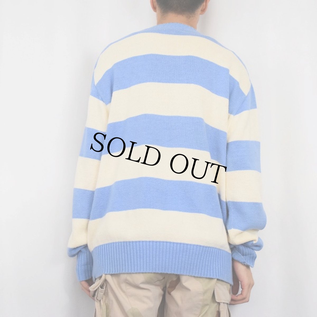 画像3: 90's Woolrich USA製 ボーダー柄 コットンニットセーター XL (3)