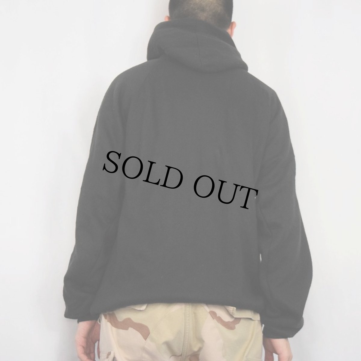 画像3: 裏サーマル スウェットジップパーカー BLACK L (3)