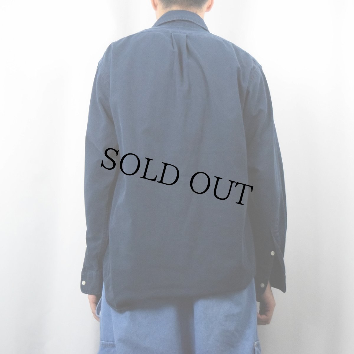 画像3: Ralph Lauren "BLAIRE" ロゴ刺繍 ボタンダウンコットンシャツ NAVY S (3)