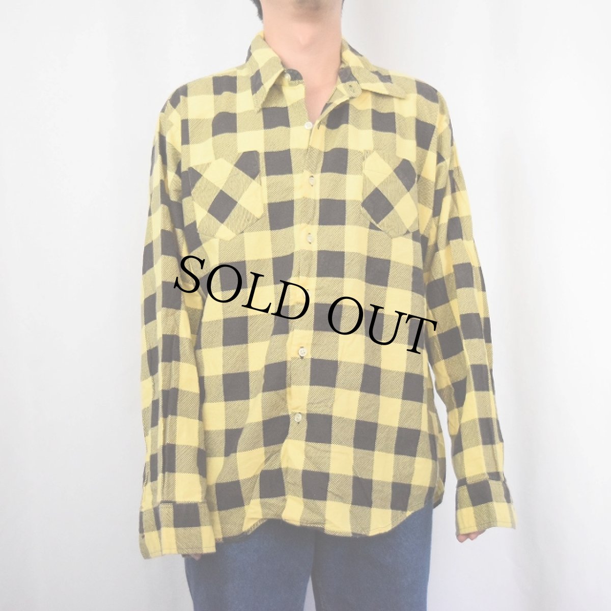 画像2: 70〜80's バッファローチェック柄 ライトネルシャツ XL (2)