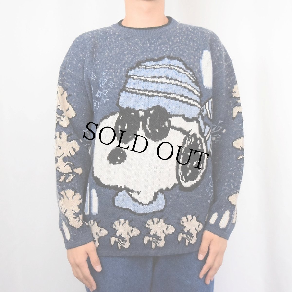 画像2: AVENUE of The STARS "SNOOPY" キャラクター柄 アクリル×ウール スキーニットセーター XL (2)