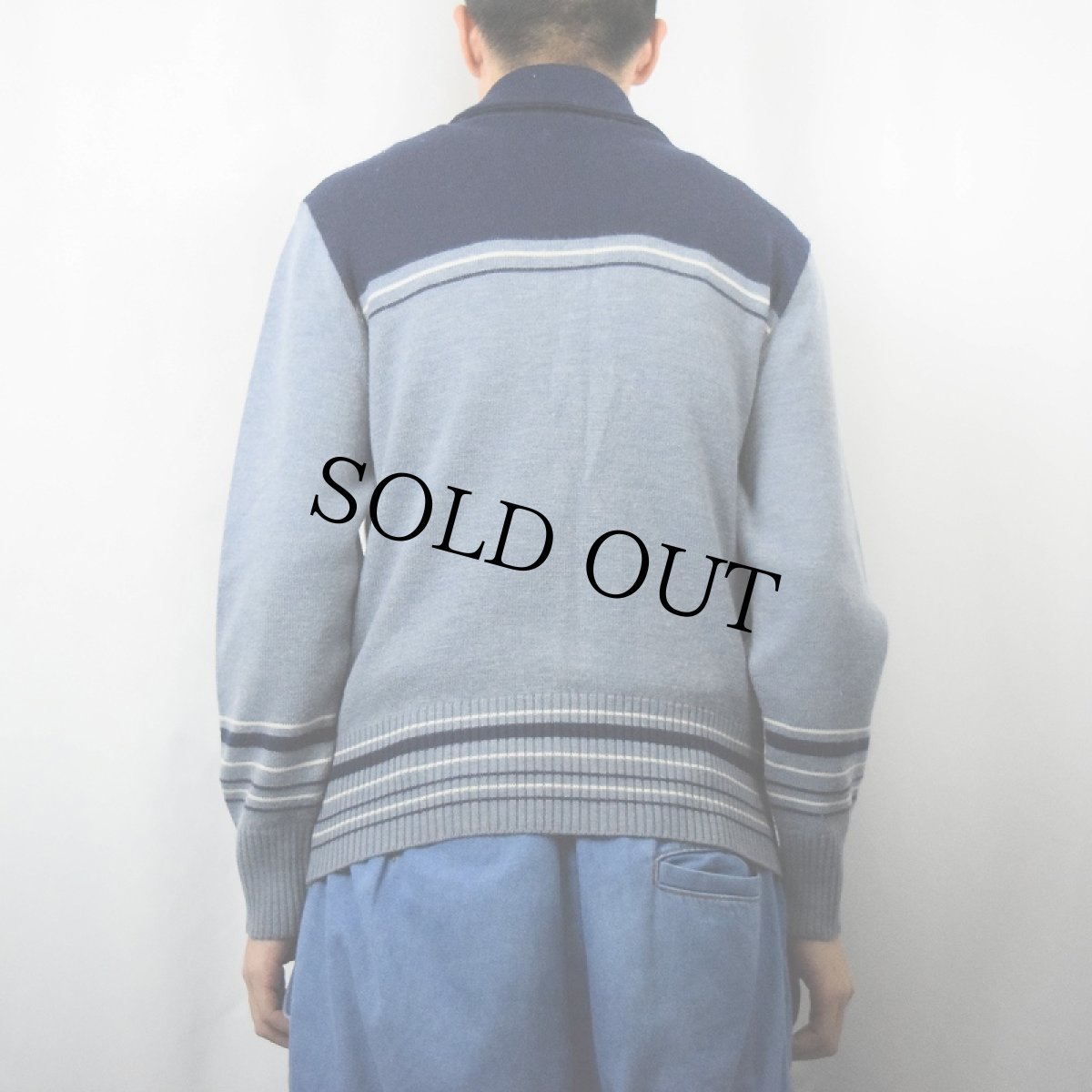 画像3: Louis Estere de PARIS ウール×アクリル ニットジップジャケット size52 (3)